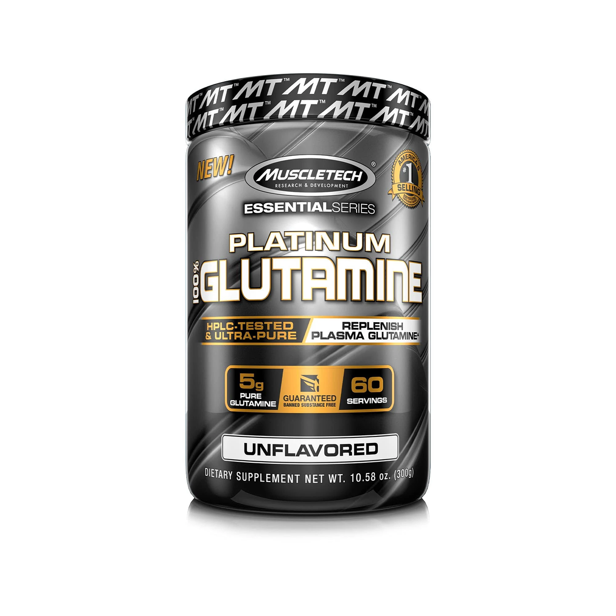 Platinum 100% Glutamine, Unflavored, 10.58 oz (300 g)