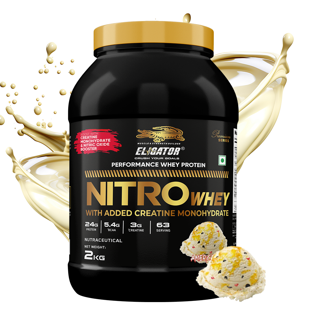 Eligator Premium Series Nitro Whey Protein With Added Creatine Monohydrate 2kg 63 Servings