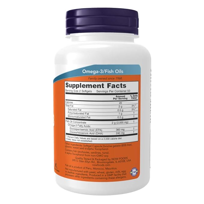 Now Foods OMEGA-3 1000mg 100 Soft Gels