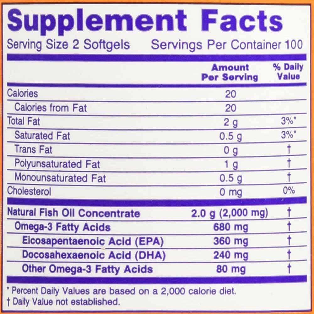 Now Foods OMEGA-3 1000mg 200 Soft Gels