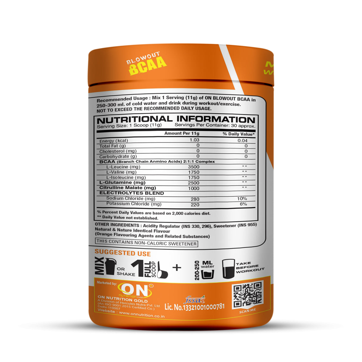 On Nutrition Blowout BCAA - 330g (30 Servings)