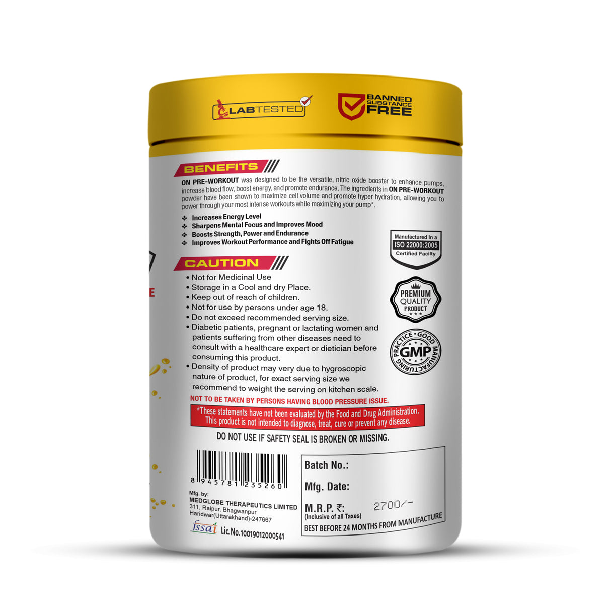 On Nutrition Gold Pre Workout - 280g (40 Servings)