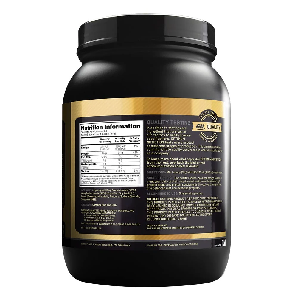 Optimum Nutrition (ON) Gold Standard 100% Isolate - Chocolate Bliss Flavor