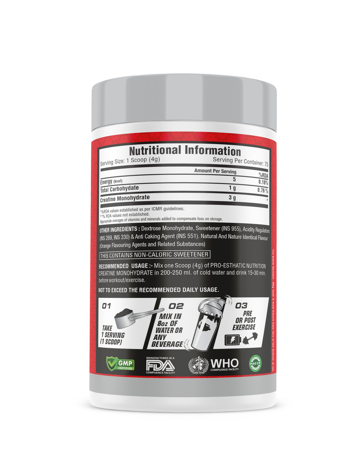 Pro-Esthatic Creatine Monohydrate 250gm 83 Servings