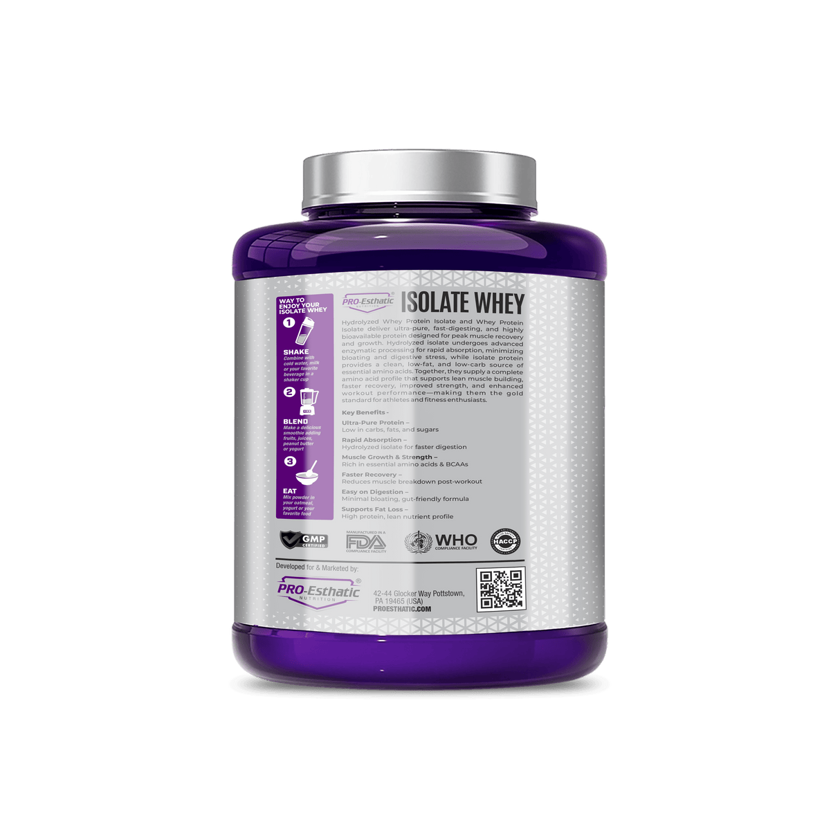 Pro-Esthatic Isolate Whey Protein – 27g Protein | Platinum Series