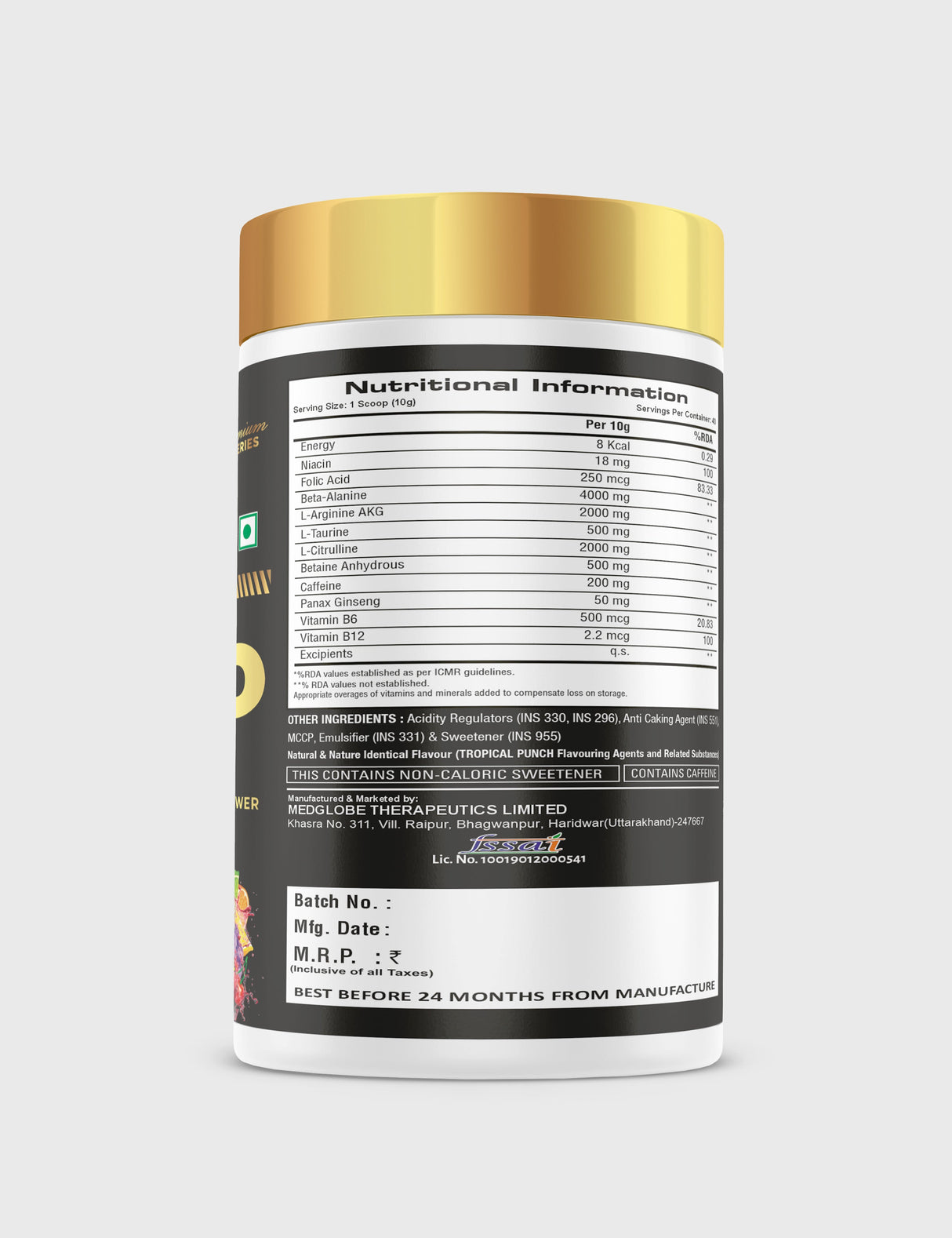 Premium Series Super Pump Pre-Workout - 400gm (40 Servings)