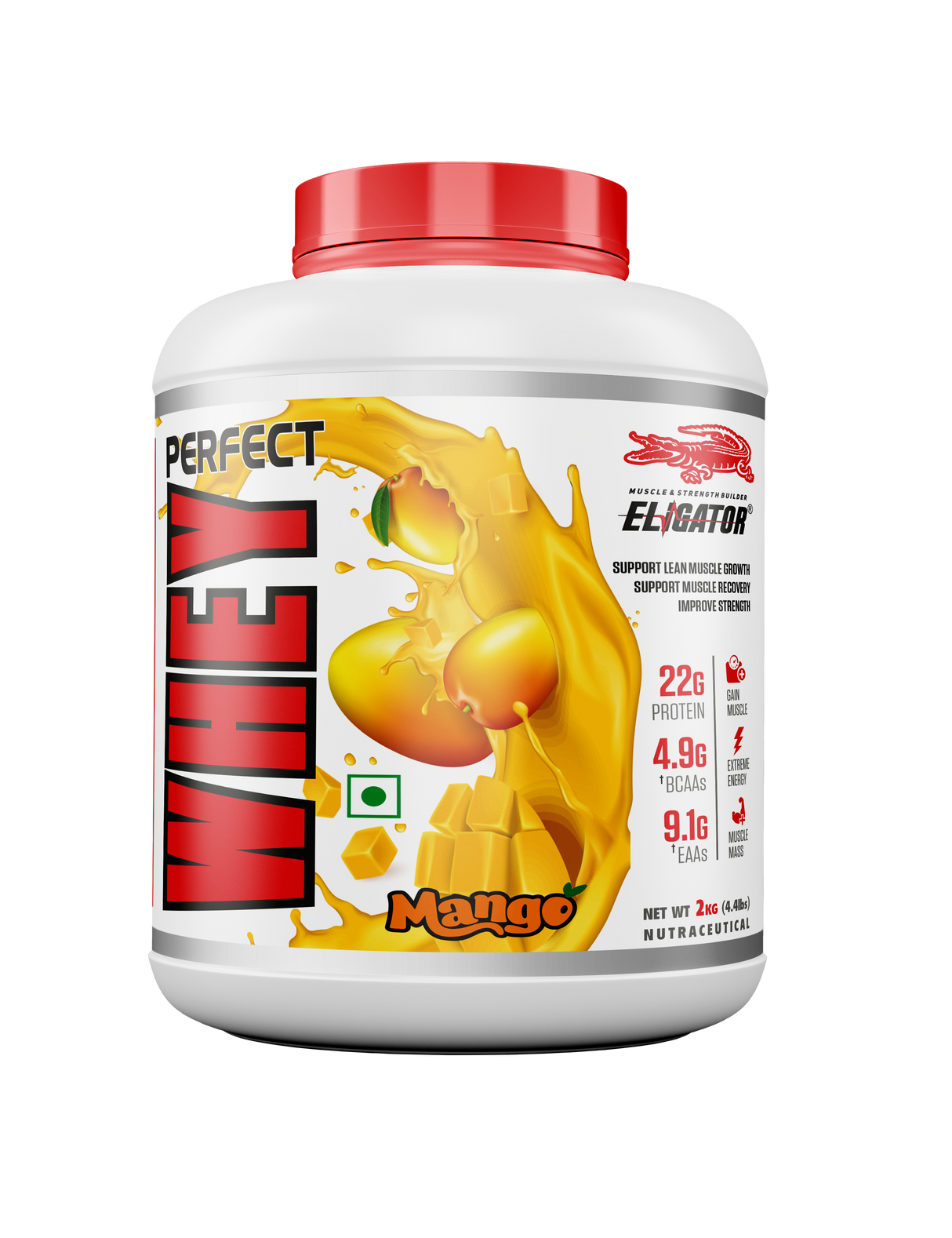 Eligator Perfect Whey Protein Powder- 2KG (4.4LBS)