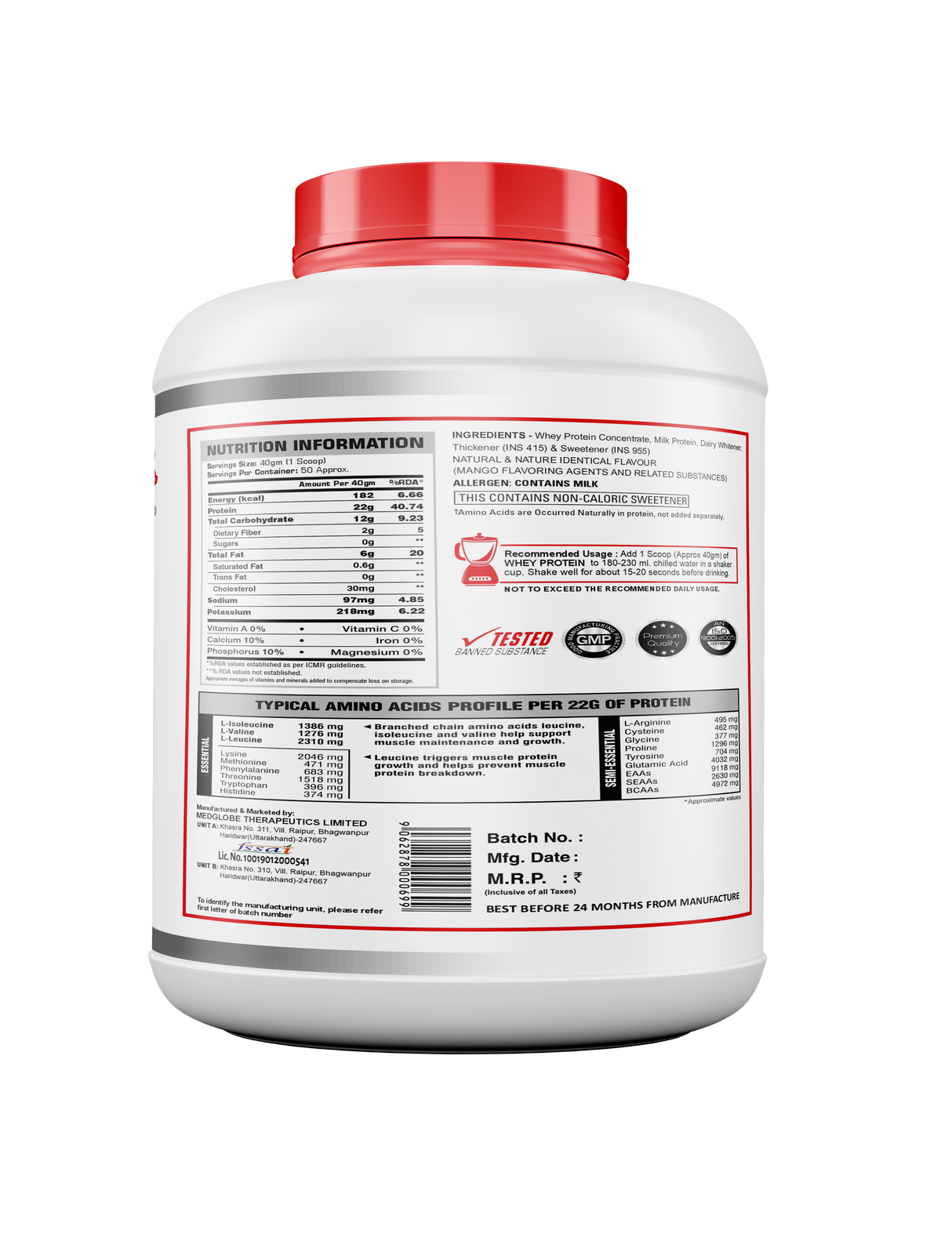 Eligator Perfect Whey Protein Powder- 2KG (4.4LBS)