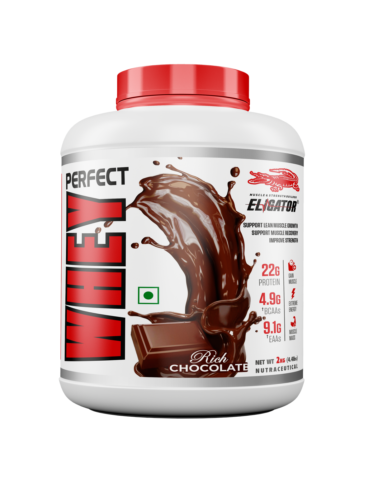 Eligator Perfect Whey Protein Powder- 2KG (4.4LBS)