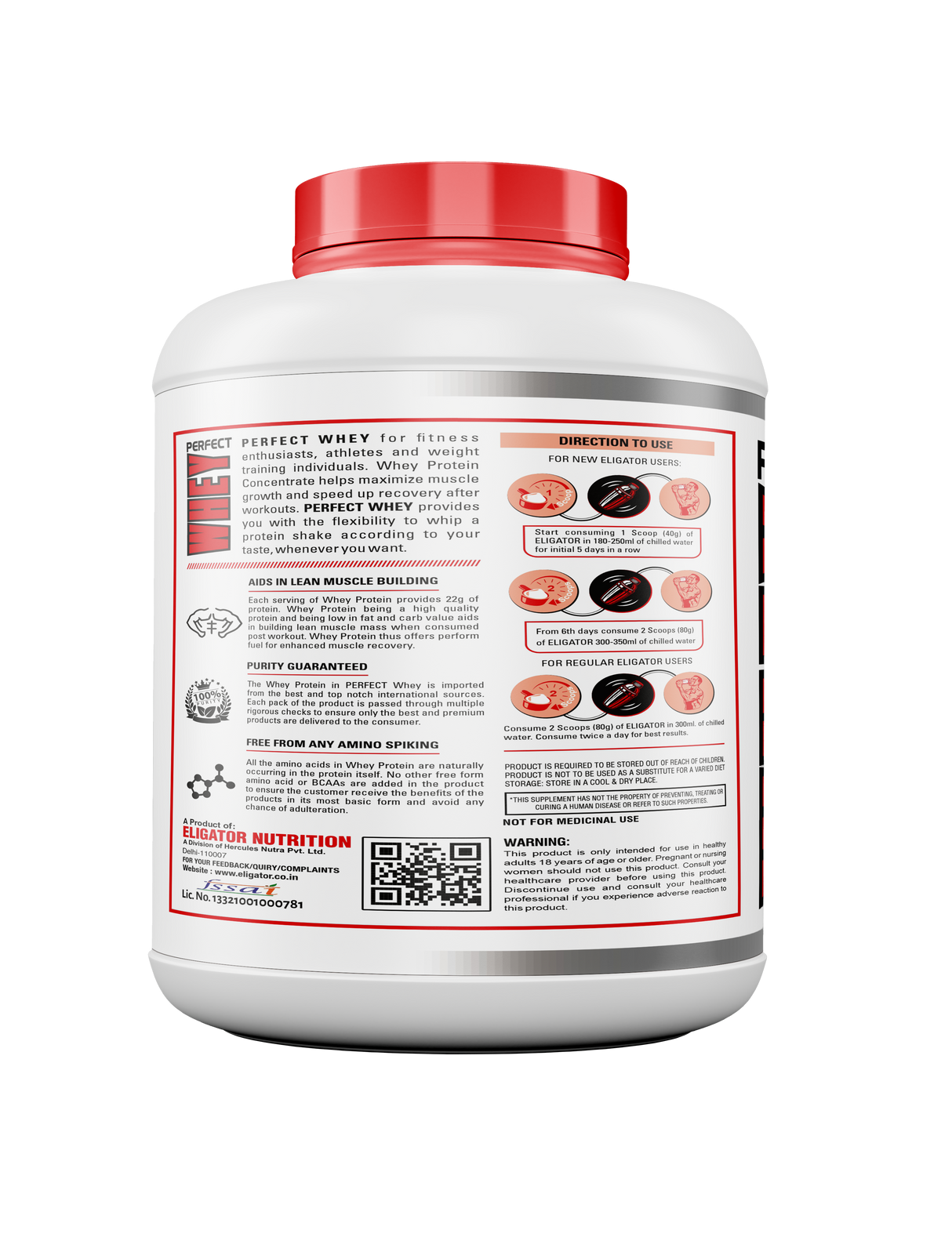 Eligator Perfect Whey Protein Powder- 2KG (4.4LBS)