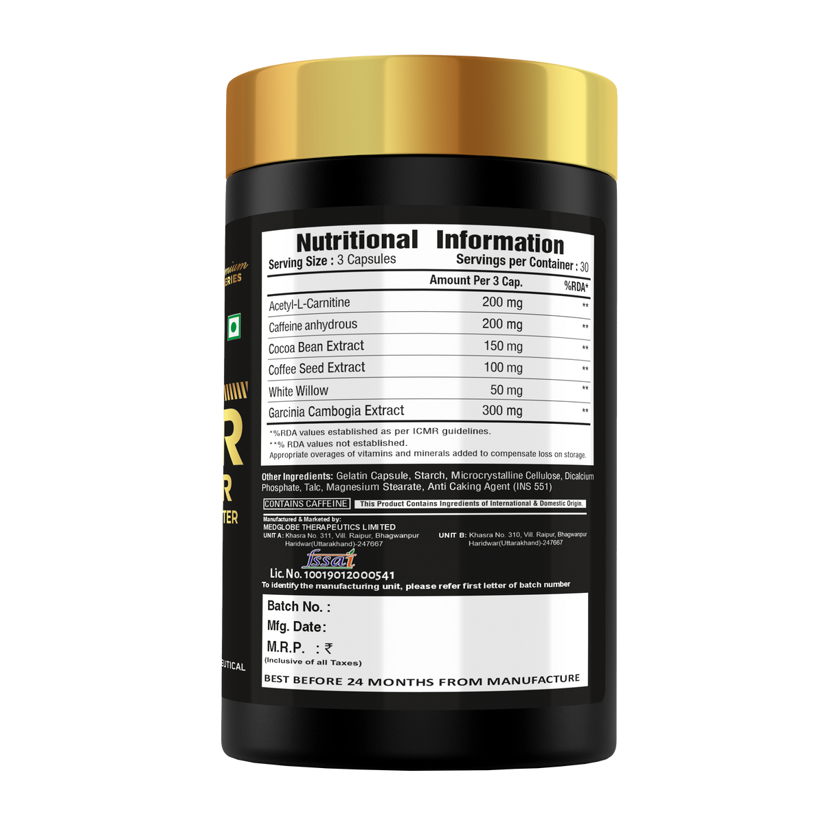 Eligator Premium Series Ripper Fat Burner 90 Tablets 30 Servings