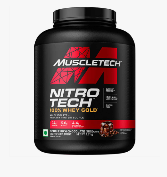 Muscletech Nitro Tech, 100% Whey Gold, Double Rich Chocolate (1.81 kg)