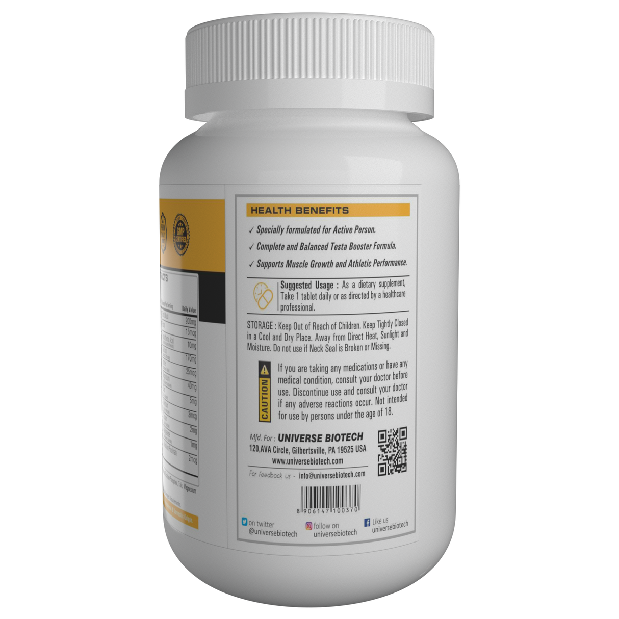 Universe Biotech Testofuel, 60 Tablets