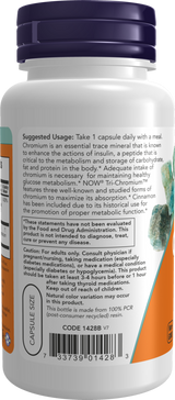 NOW Supplements, Tri-Chromium™ 500 mcg with Cinnamon, Insulin Co-Factor*, 90 Veg Capsules