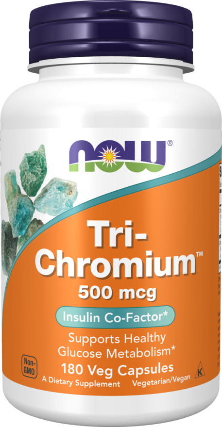 NOW Supplements, Tri-Chromium™ 500 mcg with Cinnamon, Insulin Co-Factor*, 90 Veg Capsules