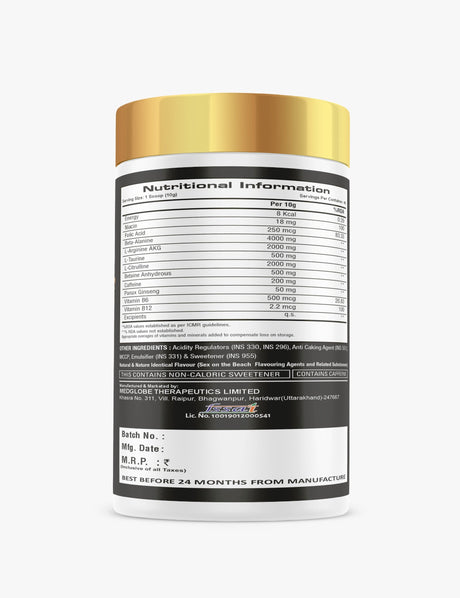 Premium Series Super Pump Pre-Workout - 400gm (40 Servings)