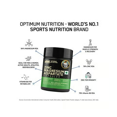 Zinc Magnesium Aspartate (ZMA) 60 Capsules | Recovery & Sleep Support Supplement