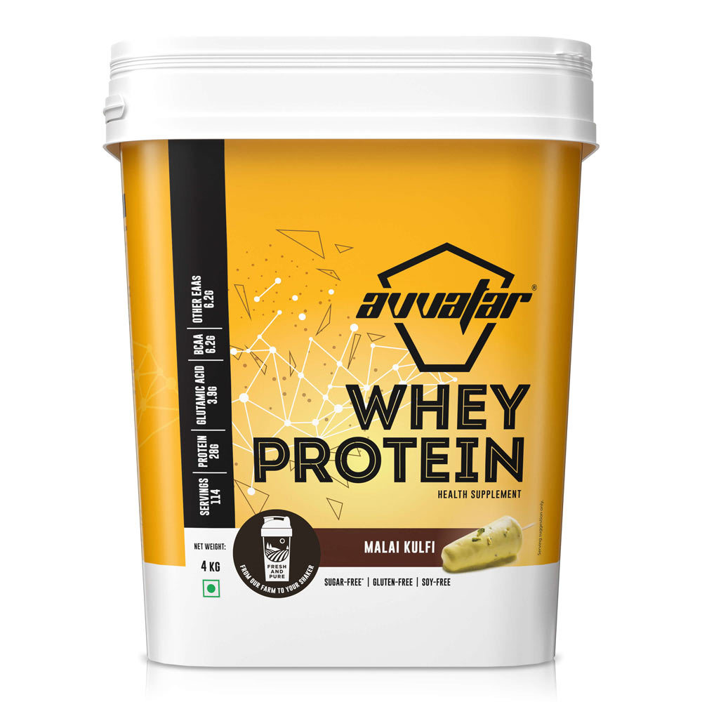 AVVATAR WHEY PROTEIN | Malai Kulfi Flavour | 4kg – Online Proteins