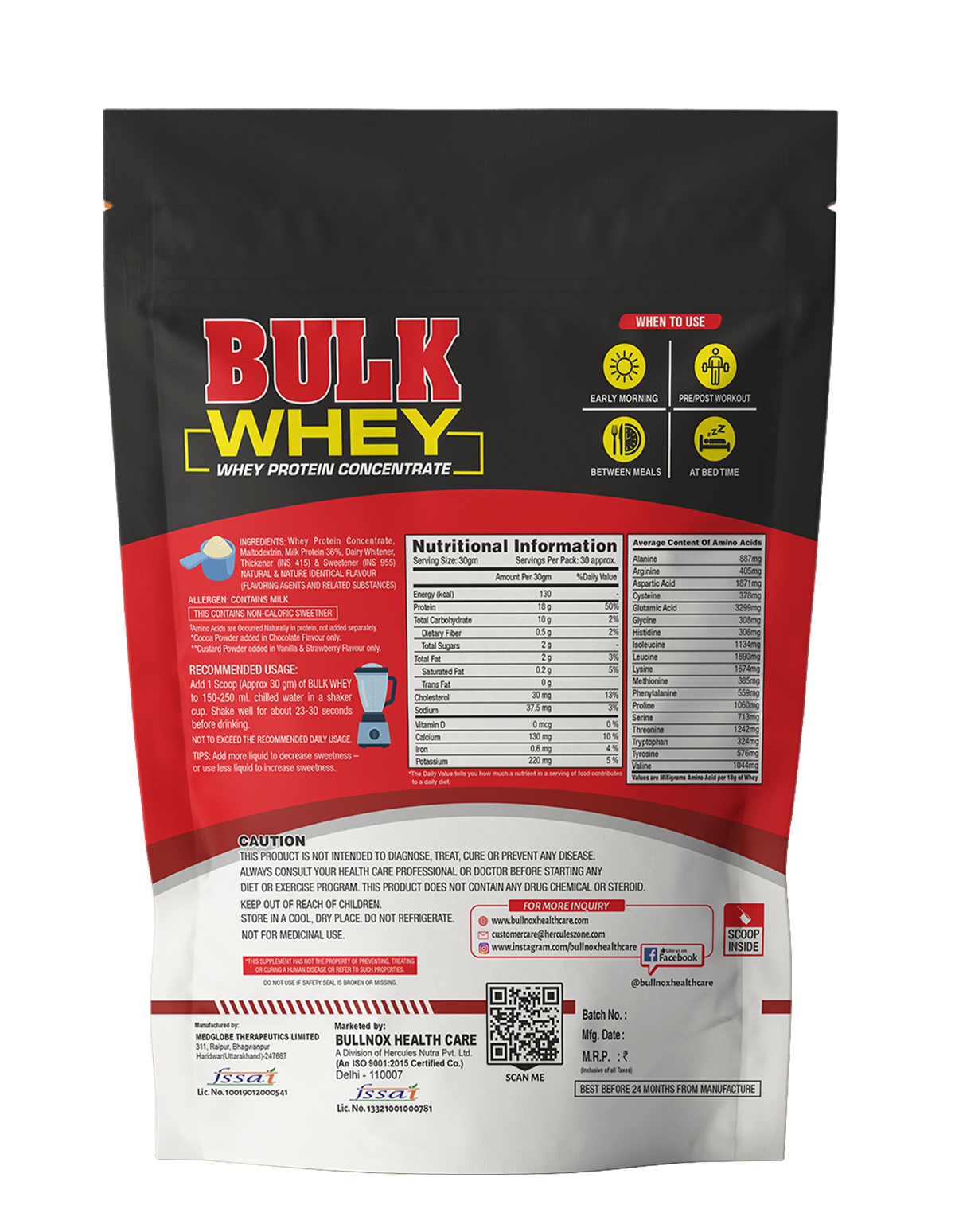 Bullnox Bulk Whey - 900g (2lbs)