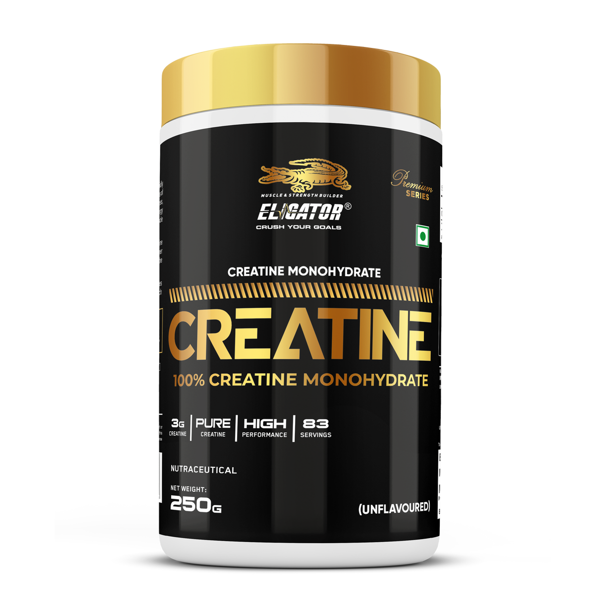 Premium Series Creatine Monohydrate - 250g (83 Servings) Unflavoured