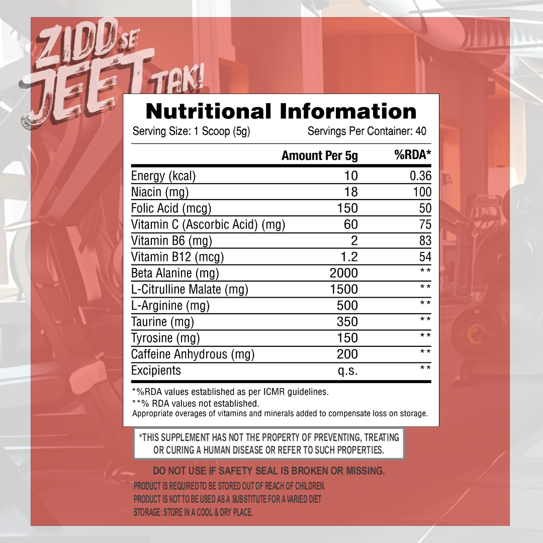 Eligator Mental Pre-Workout (200g) – 40 Servings