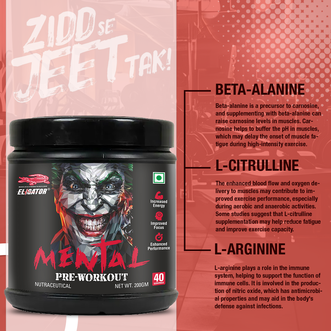 Eligator Mental Pre-Workout (200g) – 40 Servings