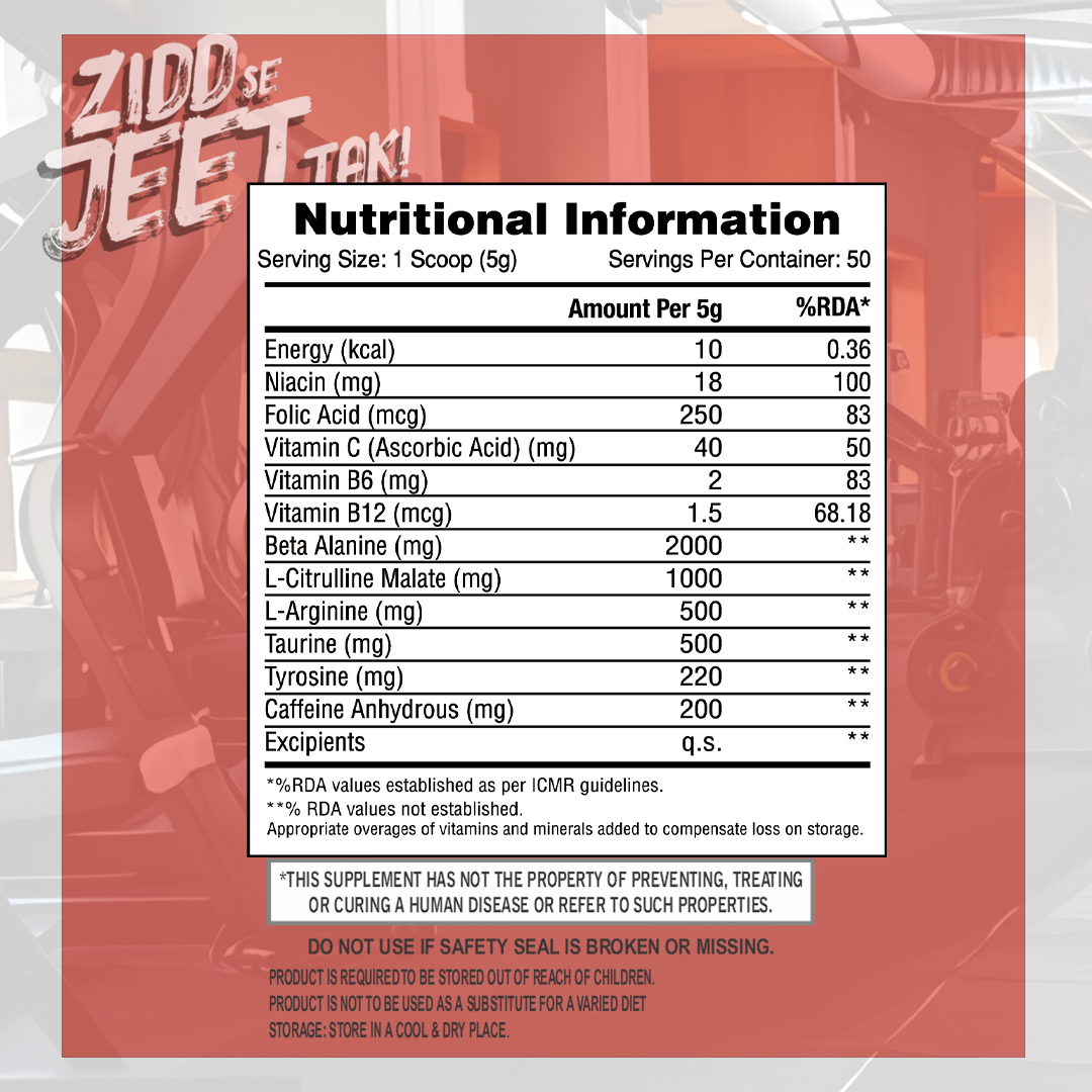 Eligator Gorilla Pre-Workout (250g) – 50 Servings