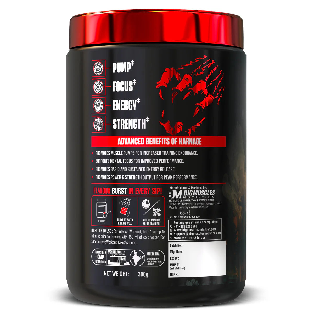 Big Muscles Karnage Pre-workout 60 servings