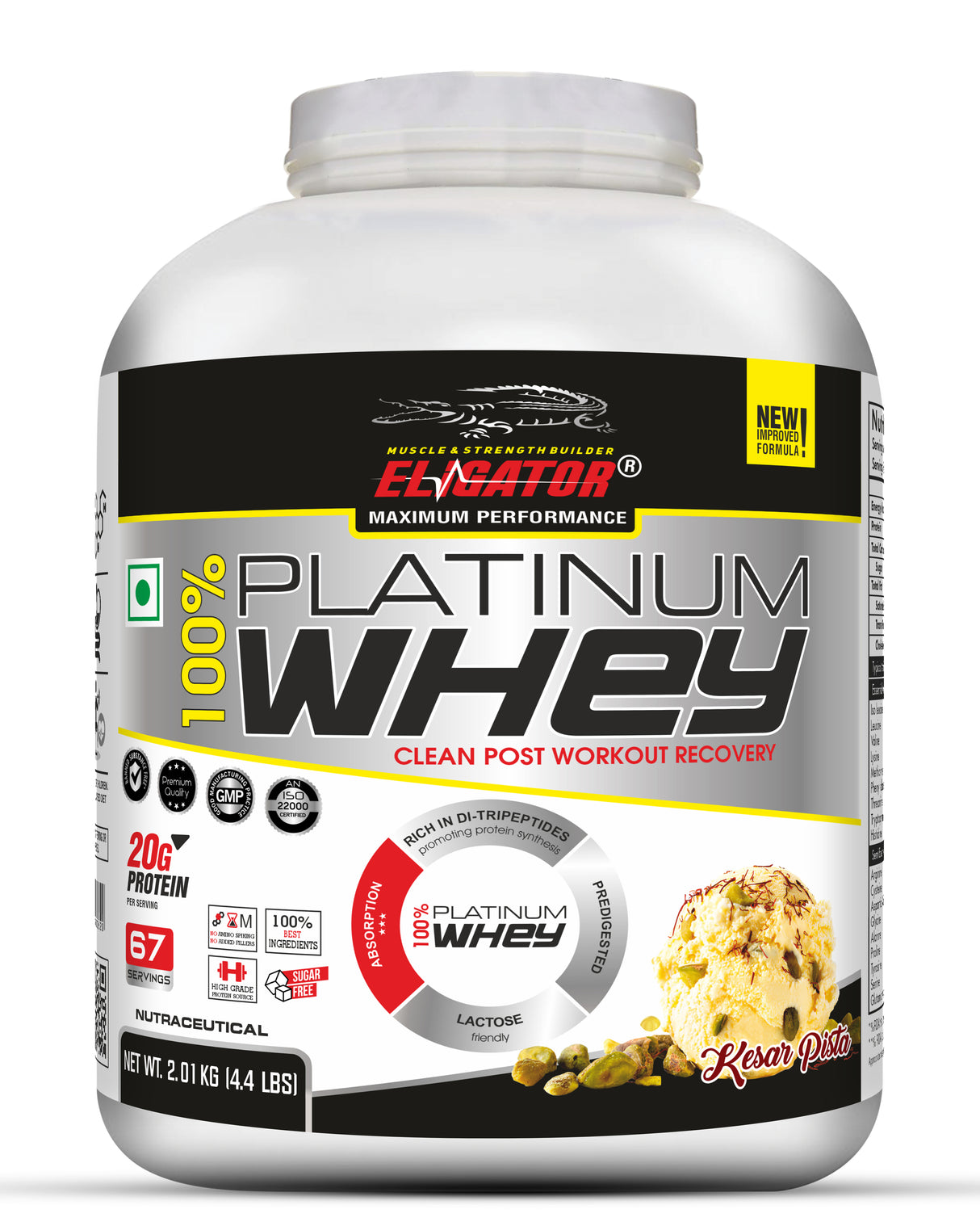 Eligator 100% Platinum Whey 2Kg 67 Servings