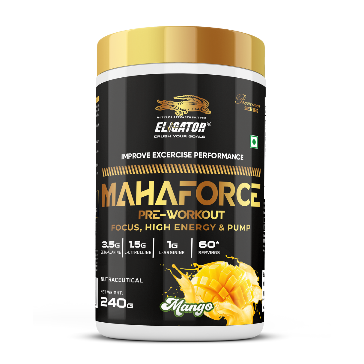 Eligator Premium Series Mahaforce Pre Workout 240gm 60 Servings