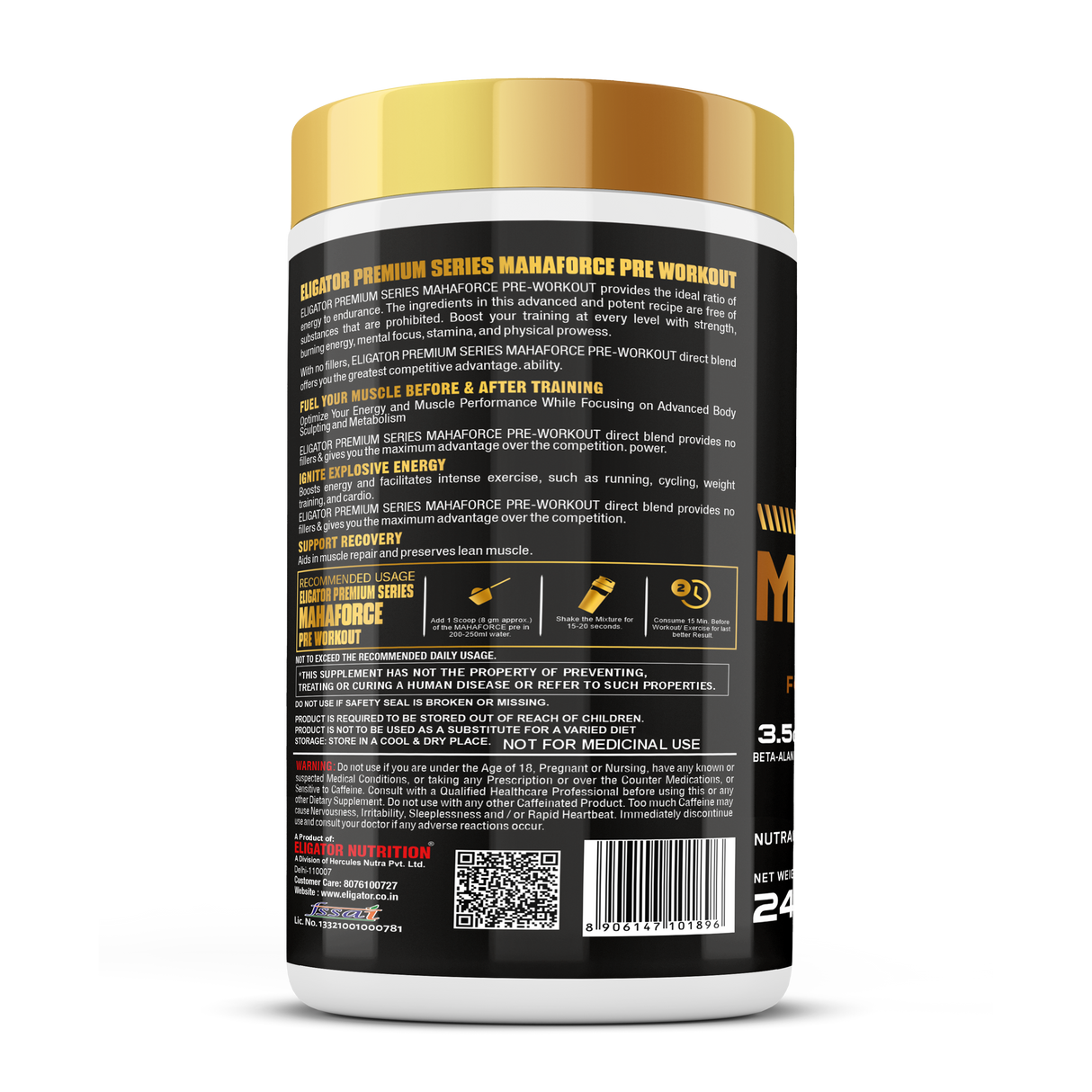 Eligator Premium Series Mahaforce Pre Workout 240gm 60 Servings
