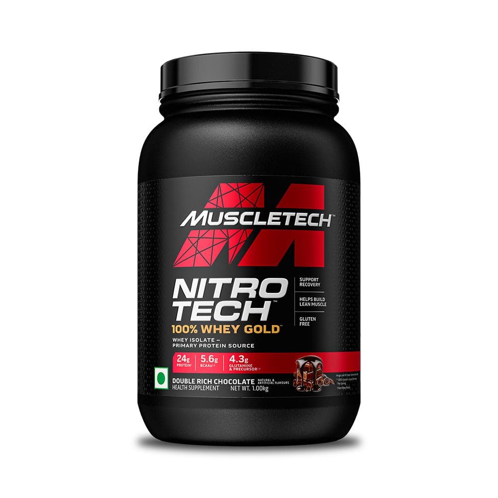 Muscletech Nitro Tech 100% Whey Gold, Double Rich Chocolate