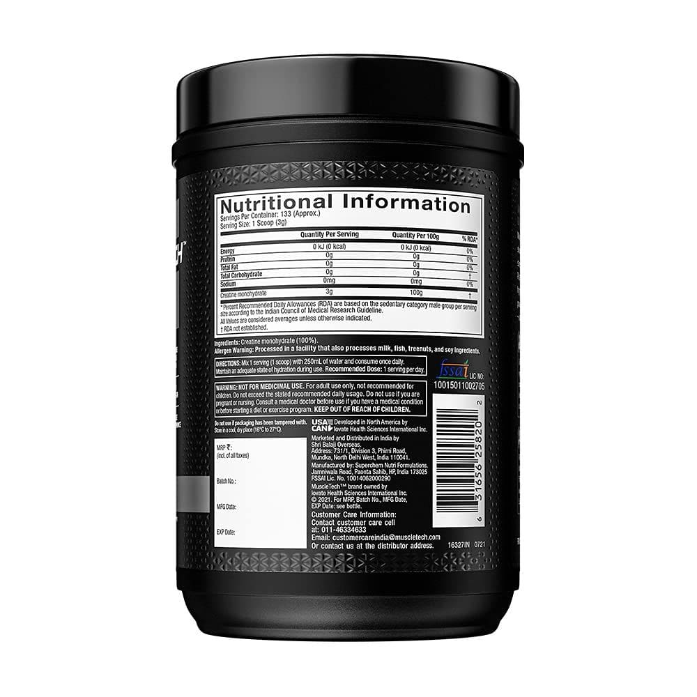 Muscletech Platinum 100% Creatine - 400g (133 Servings)