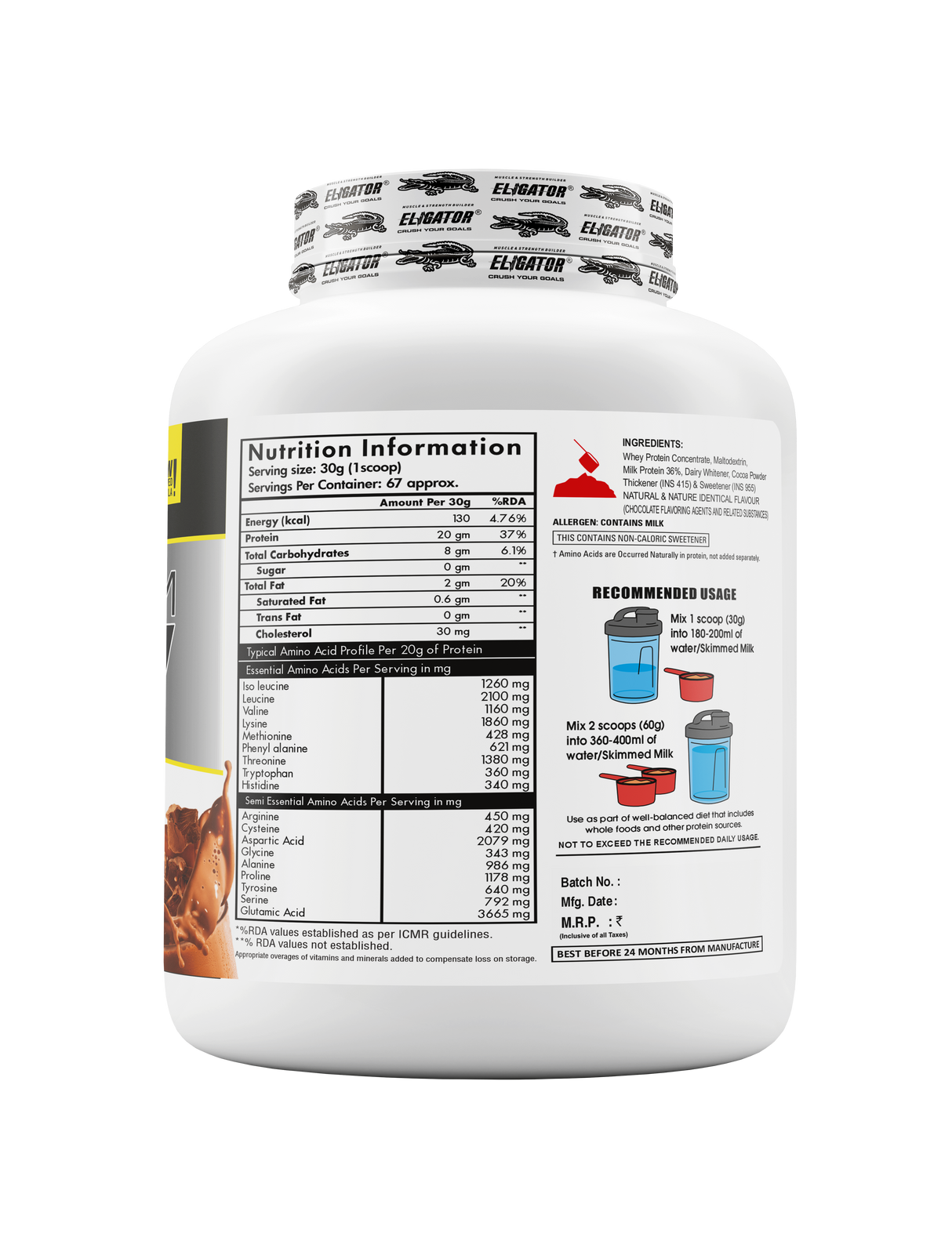 Eligator 100% Platinum Whey 2.1 kg 4.4lbs