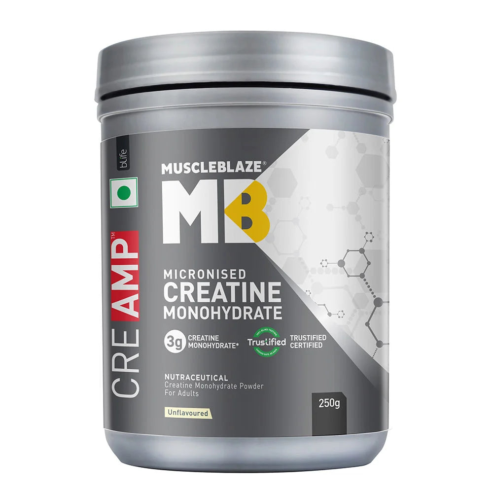 MuscleBlaze Micronised Creatine Monohydrate 250gm | 100% Pure Creatine for Strength & Performance