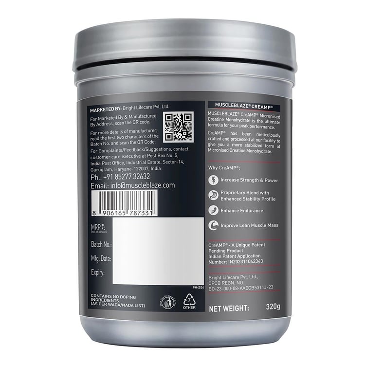 MuscleBlaze Micronised Creatine Monohydrate | 100% Pure Creatine Suppleme