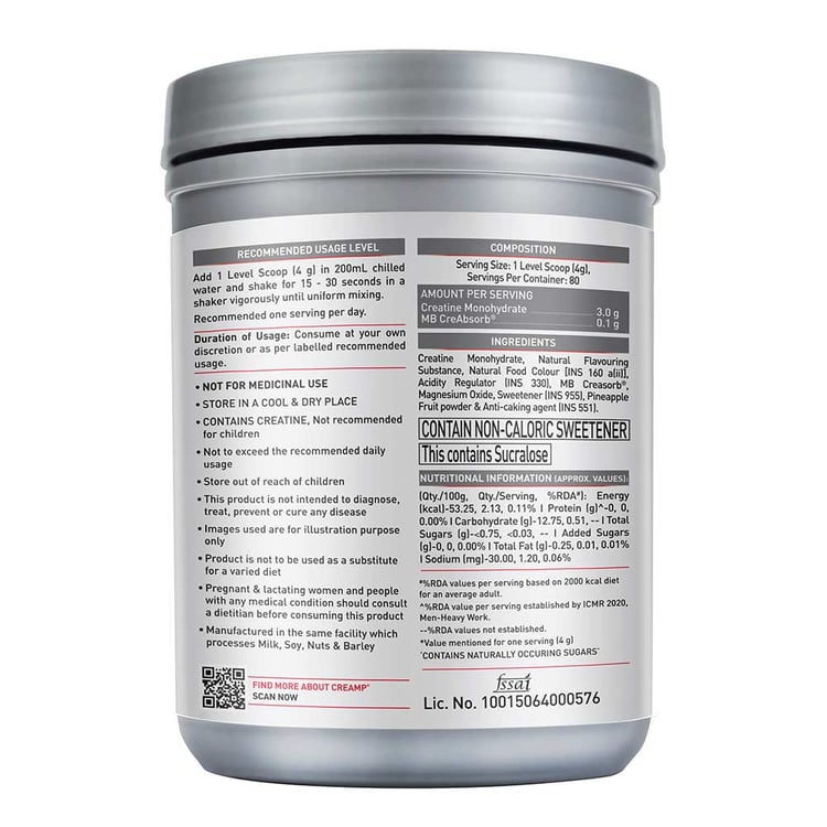 MuscleBlaze Micronised Creatine Monohydrate | 100% Pure Creatine Suppleme
