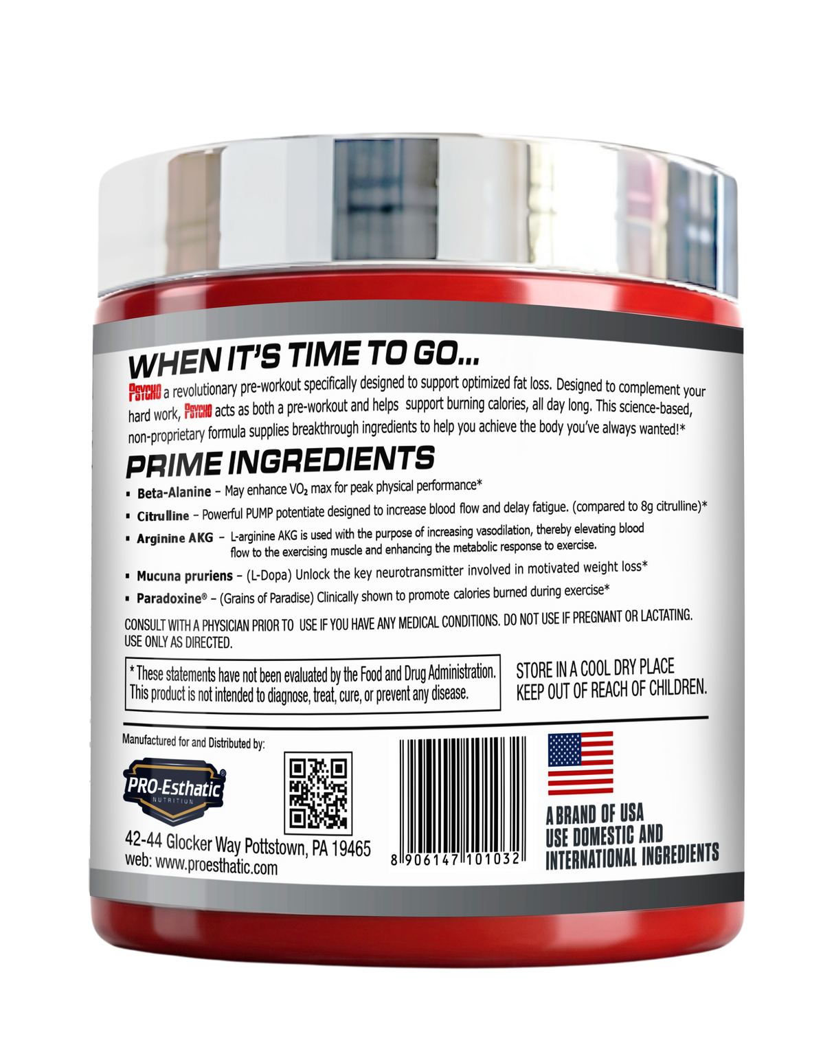 Pro Esthatic Psycho PreWorkout 0.66lbs (300gm) 40 Servings