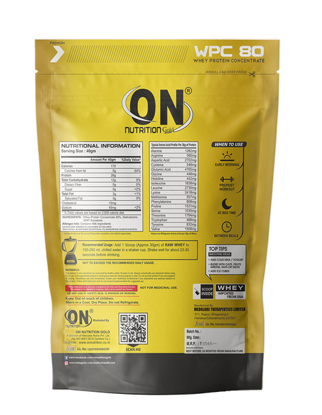 On Nutrition Gold Raw Whey - 900g (2lbs)