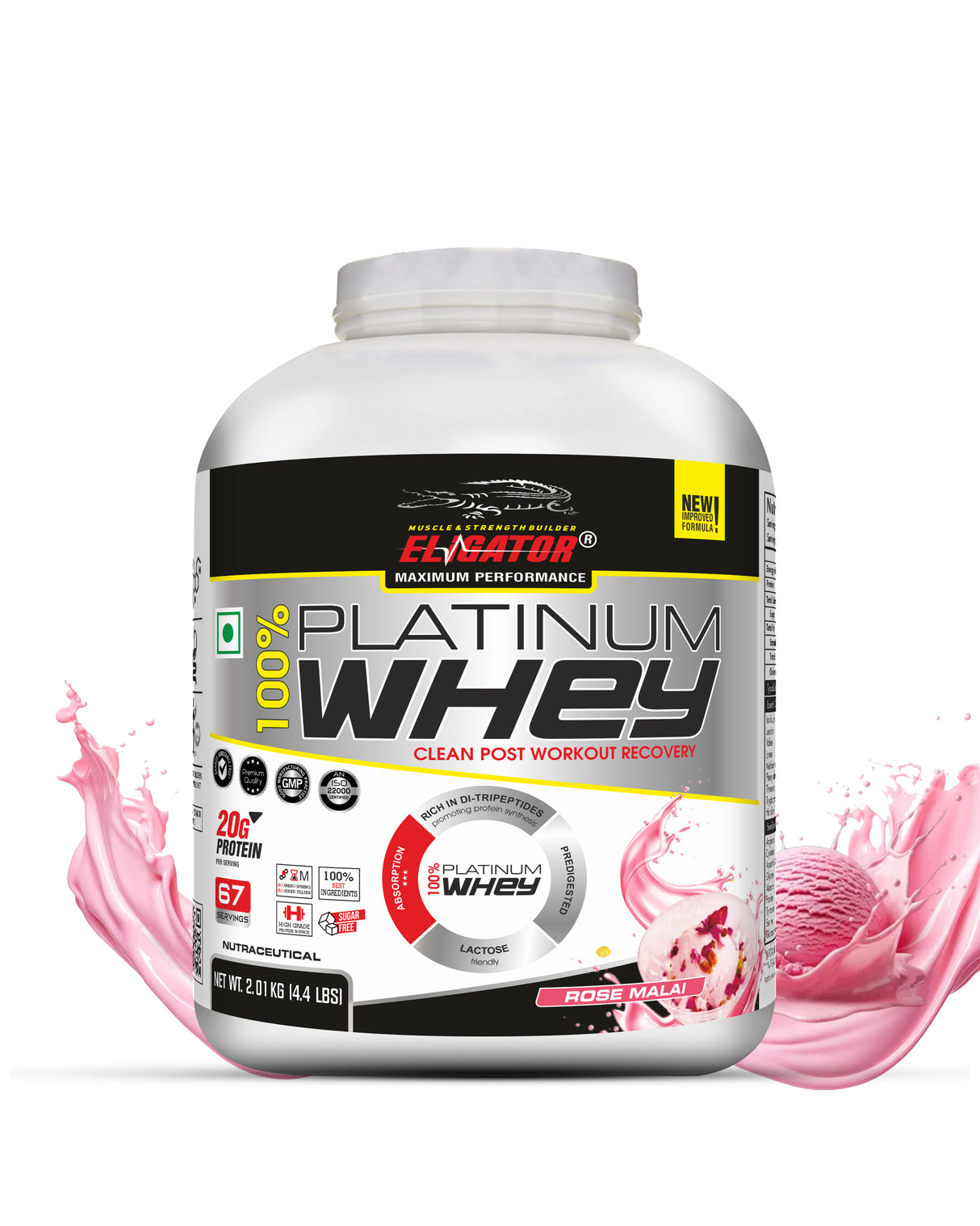 Eligator 100% Platinum Whey 2Kg 67 Servings
