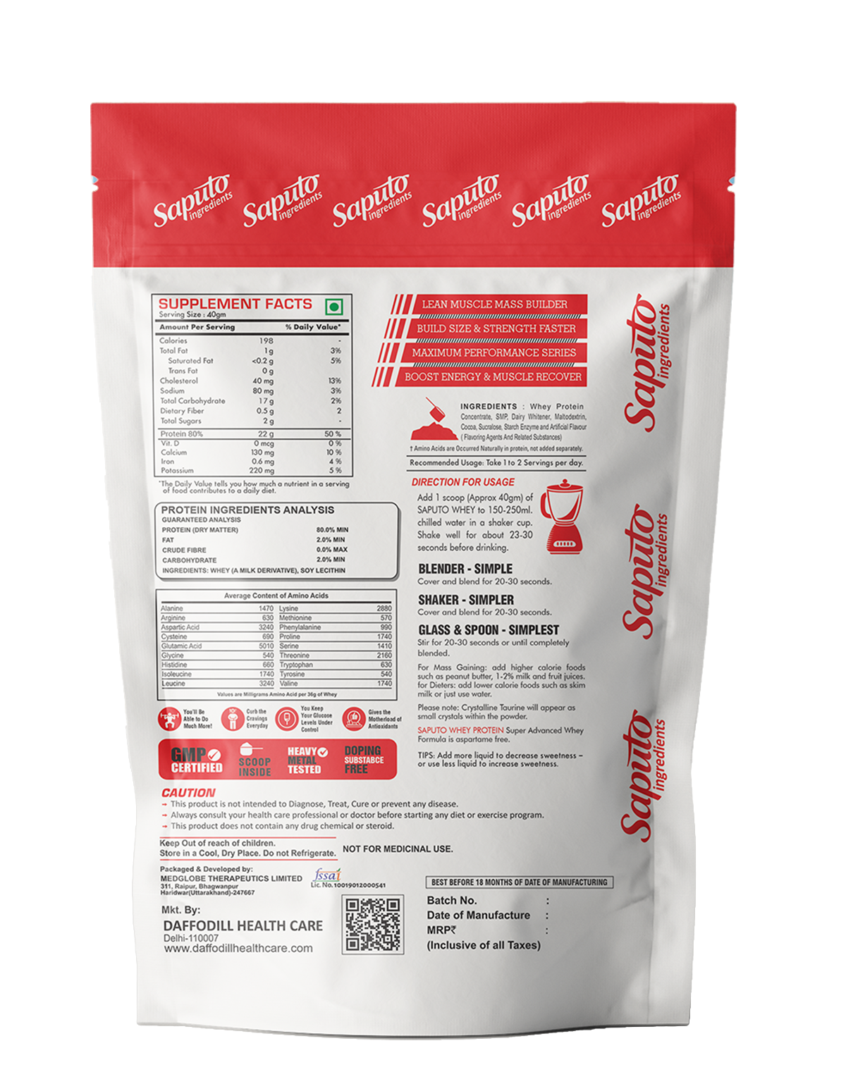 Daffodill Saputo Whey Protein Concentrate