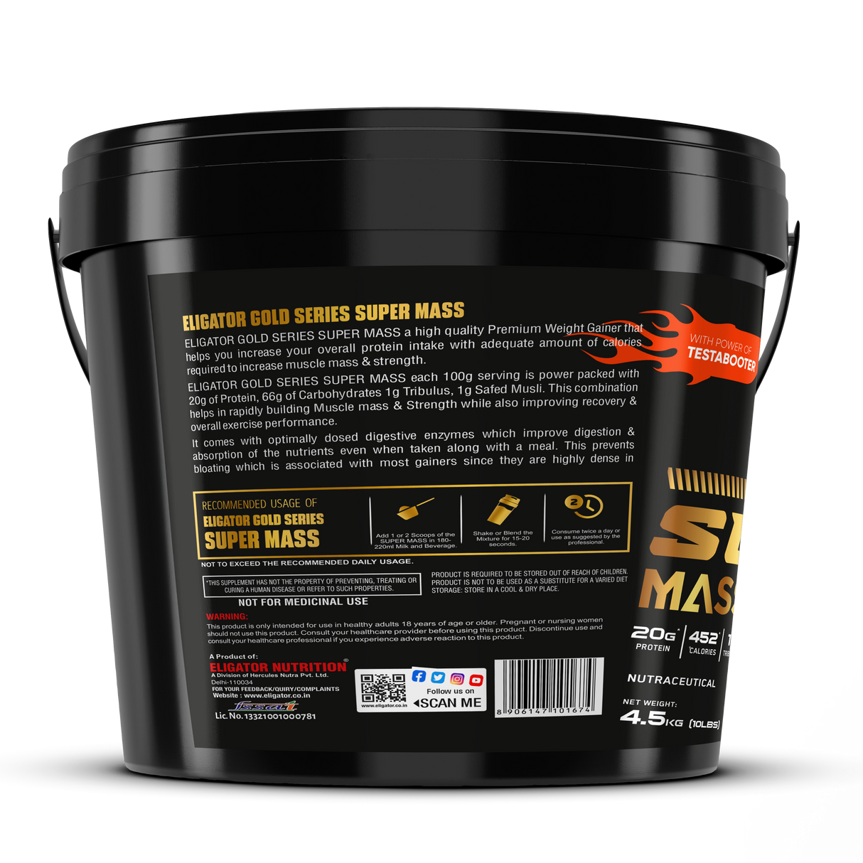 Eligator Premium Series Super Mass - Massive Mass Gainer 900gm