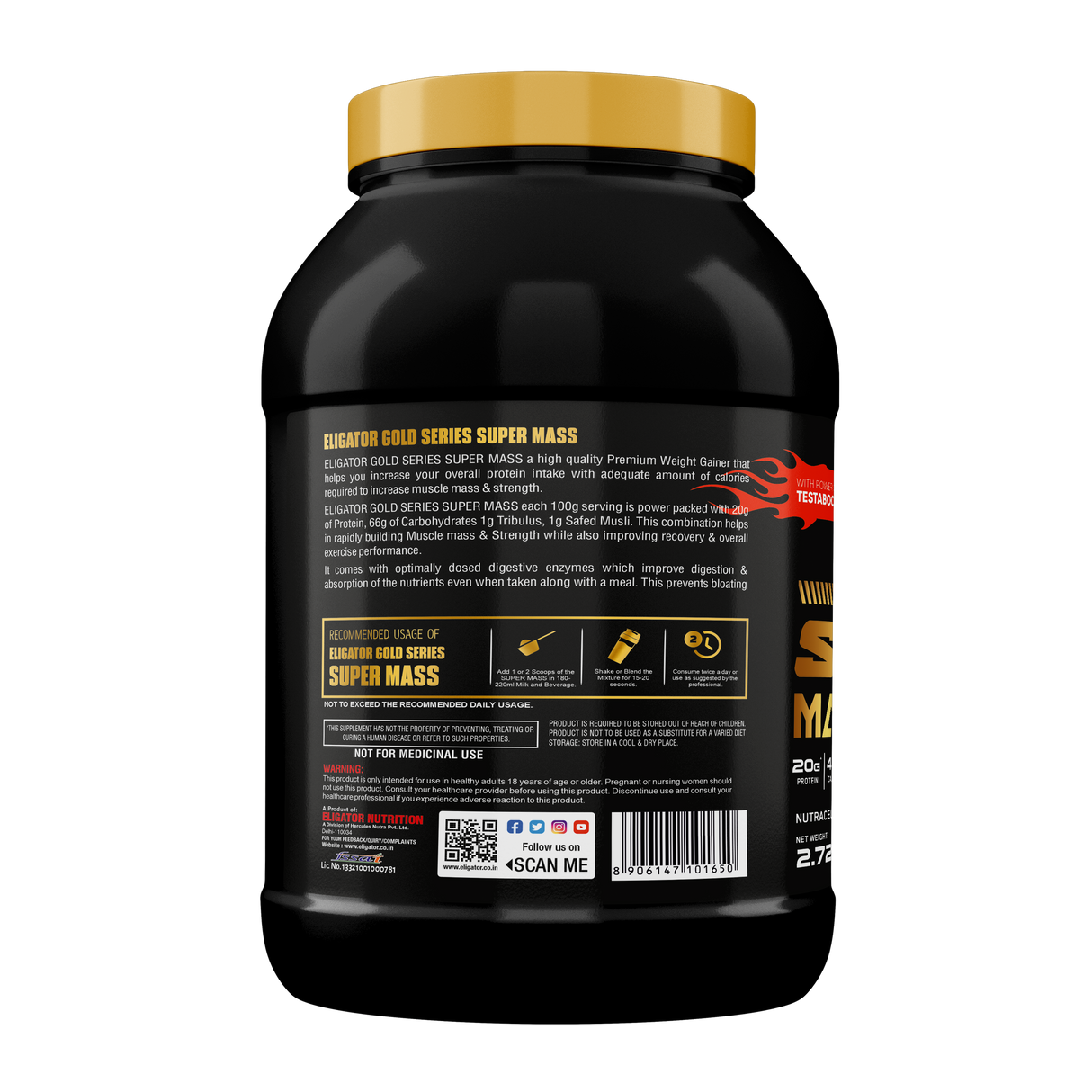Eligator Premium Series Super Mass - Massive Mass Gainer 900gm